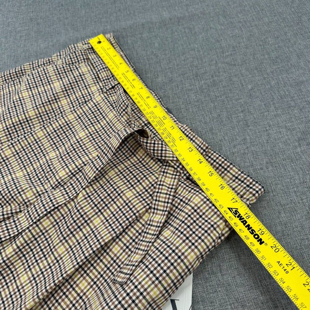 New! Worthington Plaid Shorts High Waisted Belted Pleated Sz 16 MSRP: $40 Tan .. - Picture 8 of 12